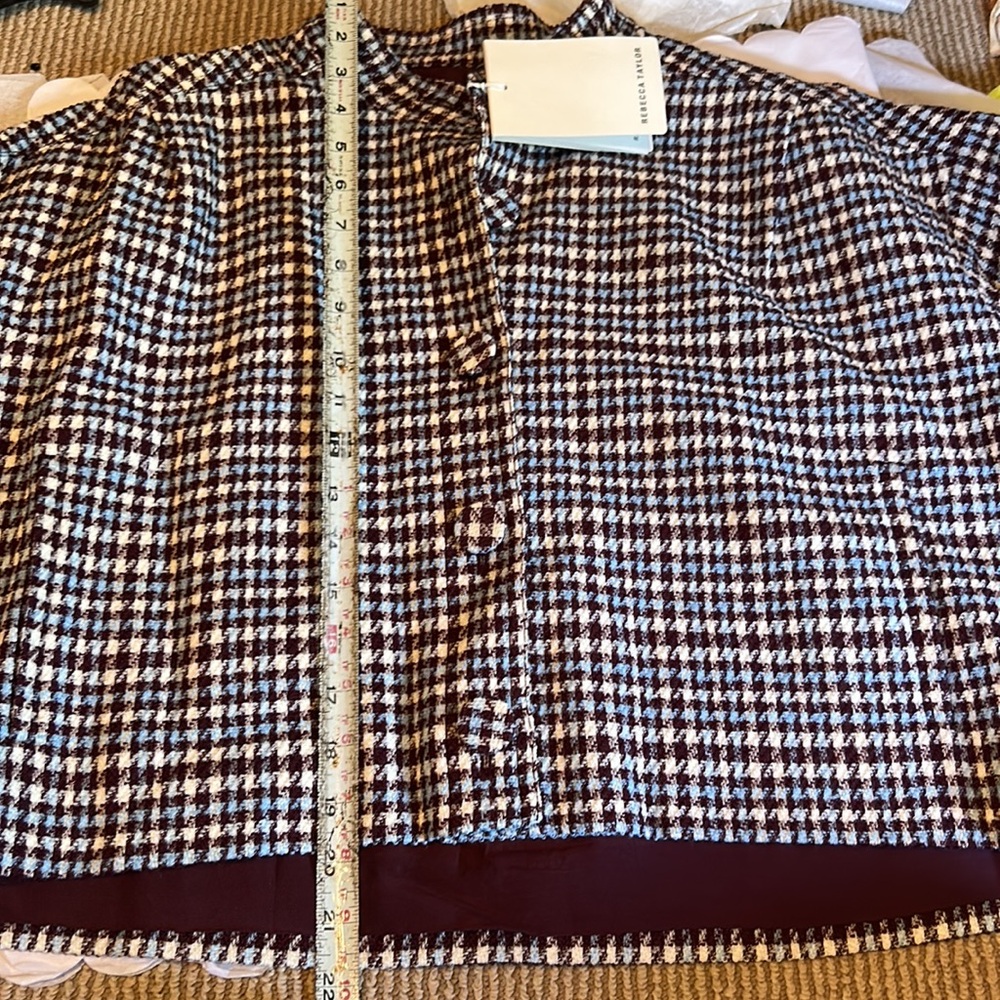NWT REBECCA TAYLOR techy houndstooth wool blend jacket size L msrp $525 - Picture 11 of 15